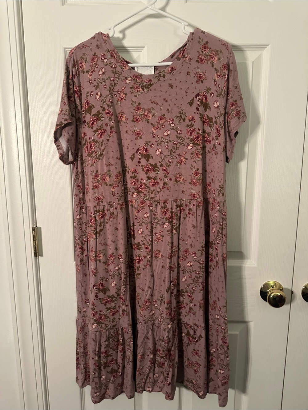 Floral Tiered Dress in Dusty Rose